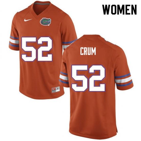 Women's Florida Gators #52 Quaylin Crum NCAA Nike Orange Authentic Stitched College Football Jersey RVC6262SC